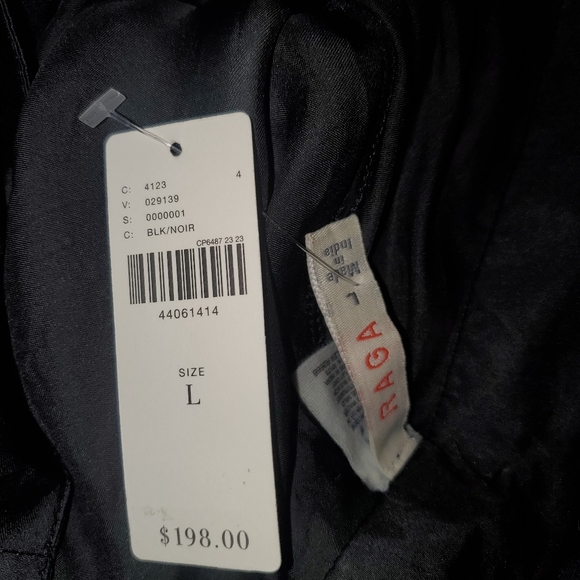 New Anthropologie Raga Beaded Satin Feel Pants L - Picture 4 of 8